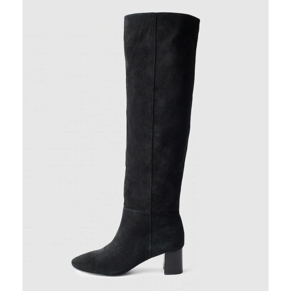 NWOB Madewell The Sylvia Over The Knee Black Suede Boot Size 6